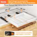 Pull out Cabinet Organizer, 1-Pack Expandable(13.6"-24") Silde out Drawers with Raising Pad for Framed Cabinets, Adjustable Full-Extension Adhesive Roll out Shelves for Kitchen Pantry Home Pot and Pan, White, (13.6''-24'')Wide-21''Deep (1Pack)