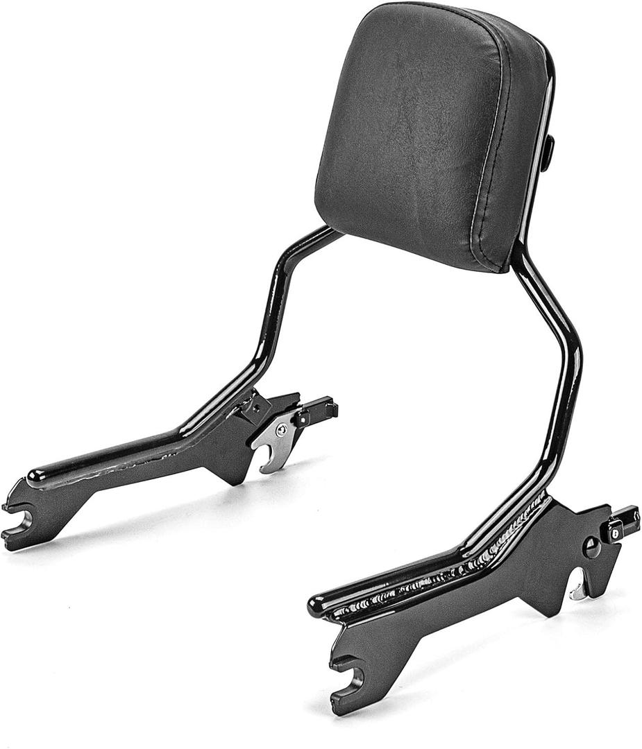 Wsays Sissy Bar Standard Height Passenger Backrest Pad Gloss Black Compatible with Harley Softail Sport Glide Low Rider S FLSB FXLR FXLRS 2018-2024