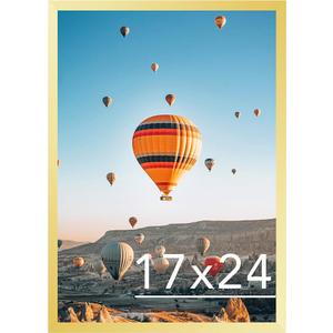 17x24 Picture Frame Gold for Poster Photo Picture, Horizontal and Vertical Formats for Wall Hanging, 17 x 24 Wall Gallery Poster Photo Frame for 17 by 24 Photos Posters, Gold