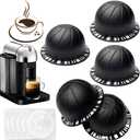 Reusable Vertuo Pods Refillable Coffee Vertuo Capsule for VertuoLine Refill Compatible with Nespresso Vertuo 150/230 ml with Aluminum Foil Lids ( Black (230 ml))