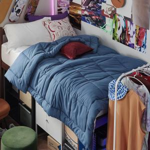 Bedsure Comforter Duvet Insert - Quilted Comforters Twin Size, All Season Duvet, GentleSoft Down Alternative Bedding, with 8 Tabs, Gifts for Women/Men, Dark Slate Blue, Twin 88 x 68 Inches