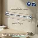 Gatco 964 Glam 24" Grab Bar, Chrome/ADA Compliant Safety Grab Bar for Bathroom