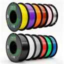 12Rolls PETG Filament Bundle,Dimensional Accuracy +/- 0.03 mm, 1.75 mm Fit for Most 3D Printers,Black+White+Grey+Red+Green+Blue+Yellow+Purple+Orange+Transparent+Coffee+Klein Blue