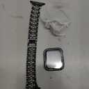 Mosonio Compatible with Apple Watch Band 38mm 40mm 41mm 42mm 44mm  with 2 Pack Case Women, Jewelry Replacement Metal Bands Strap with Bling PC Protective Case for iWatch Ultra SE Series 11/10/9/8/7/6/5/4/3/2/1