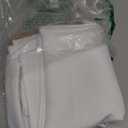 Seenus Textured White Fabric Table Cloth Rectangle Spill Proof & Washable Faux Linen Tablecloth for 6 Ft Rectangular Table Reusable for Dining Wedding Banquet 60 x 84 Inch