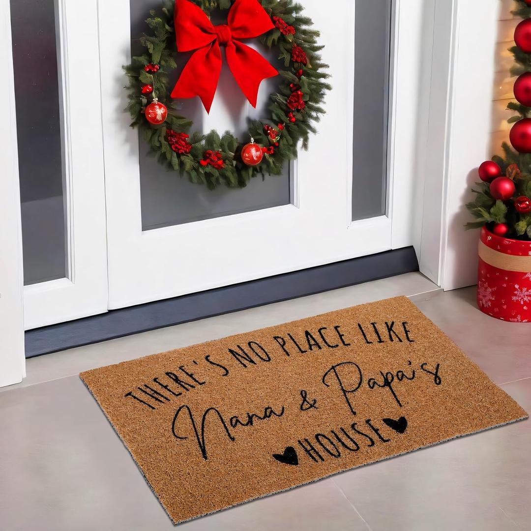 Tinideya Nana Papa Welcome Doormat for Mothers Day Grandma Grandparents Gifts, Gigi Mimi's Gifts from Grandkids Granddaughter for Modern Farmhouse Mat Decor(Nana Papa,29 x 17 Inch)