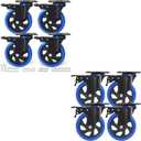 5 Inch Casters Set of 4 Heavy Duty, Load Capacity 2400lbs Per Set(AB Brake+Regular Brake)
