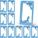 VCE Low Voltage Box Single Gang Wall Plate 10 Pack, Flush Low Voltage Mounting Bracket for Network, HDMI, Coaxial, Speaker, Telephone Cables, Blue