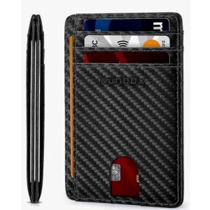 RUNBOX Slim ID Cases Minimalist Front Pocket RFID Blocking Leather Wallets for Men and Women Card Holder Wallets Gifts for men