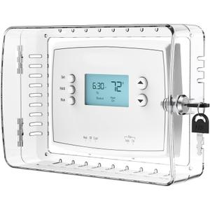Thermostat Lock Box Cover with Key,Triple Light Switch Guard Prevent Unauthorized Adjustments for Decorative Home,Office,Rental Property,Fits 5" H x 7" W or Smaller Thermostats on Wall