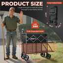 Double Decker Collapsible Wagon with Brakes, Folding Utility Cart with Big All-Terrain Wheels, 2-Tier Wagon for Camping Gear, Sports, Groceries, Shopping, Garden & Outdoor Use