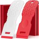 Dual-Width Plastic Razor Blade Scraper Tool Non Scratch - 2-Pack With 100 Blades, Single Or Double Wide Head, Removes Stickers, Labels, Decals, Adhesive & Paint On Glass, Cooktops, Car Windows & Tiles