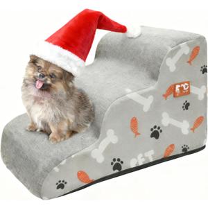 Dog Stairs Ramp for Small Dogs, 3-Step Dog Steps for Couch Sofa and Chair, Pet Stairs for Cats, Non-Slip Balanced Pet Steps Indoor 