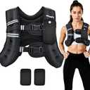 PACEARTH Weighted Vest, 16lb Weight Vest with Reflective Stripe, Body Weight Vests for Women, Men, Weight Loss Workout, Strength Training, Running, Walking, Jogging, Black