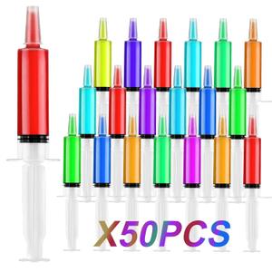 50 Packs Syringes for Jello Shots, 60mL Jello Shot Syringes with Cap BPA Free, Washable,Durable, Halloween, Thanksgiving day, Christmas, Parties, Nurses, Graduation