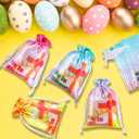 36 Pcs Religious Easter Gift Bag He Is Risen Treat Bags 4 x 6 Inch Satin Drawstring Bags Easter Christian Candy Goodie Bags for Church Sunday School Happy Easter Party Favor Bags Supplies