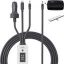 Starlink Mini Cable 10FT/3M, 3 in 1 Cable with Digital Voltage Display & On/Off Switch, 16AWG USB-C/Cigarette Lighter Car Adapter/DC to DC Starlink Mini Power Cable, Work with 140W+ PD Supply