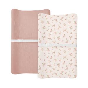 Changing Pad Cover for Baby Boy Girl 2 Pack, Muslin Changing Table Pad Covers with Boho Style, Neutral Nursery Bedding Essentials Soft and Breathable (Rosy)