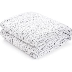 Subrtex Mattress Topper Cover Queen Size 3 Inch (Only Cover) Mattress Topper Protector Bedding Removable Encasement with Zipper Closure (White&darkblue)