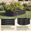 Land Guard Galvanized Raised Garden Bed Kit, Galvanized Planter Raised Garden Boxes Outdoor, Oval Large Metal Raised Garden Beds for Vegetables(Grey)4×2×1ft(1pcs)