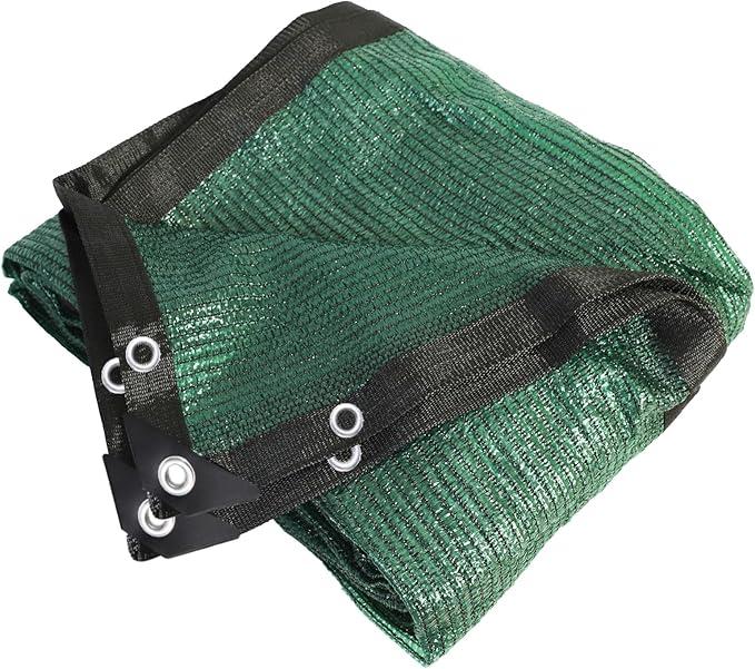 70% 6.5 ft X 6 ft Green Shade Cloth Taped Edge with Grommets for Outdoor Plant Cover Patio Tomatoes Barn Kennel Greenhouse