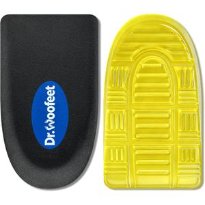 1/2" Heel Cups for Plantar Fasciitis & Severs Disease - High-Density Memory Foam & Orthopedic Gel Core - Washable Non-Slip Shock Absorbing Inserts for Cleats & Boots (Medium, 1 Pair)