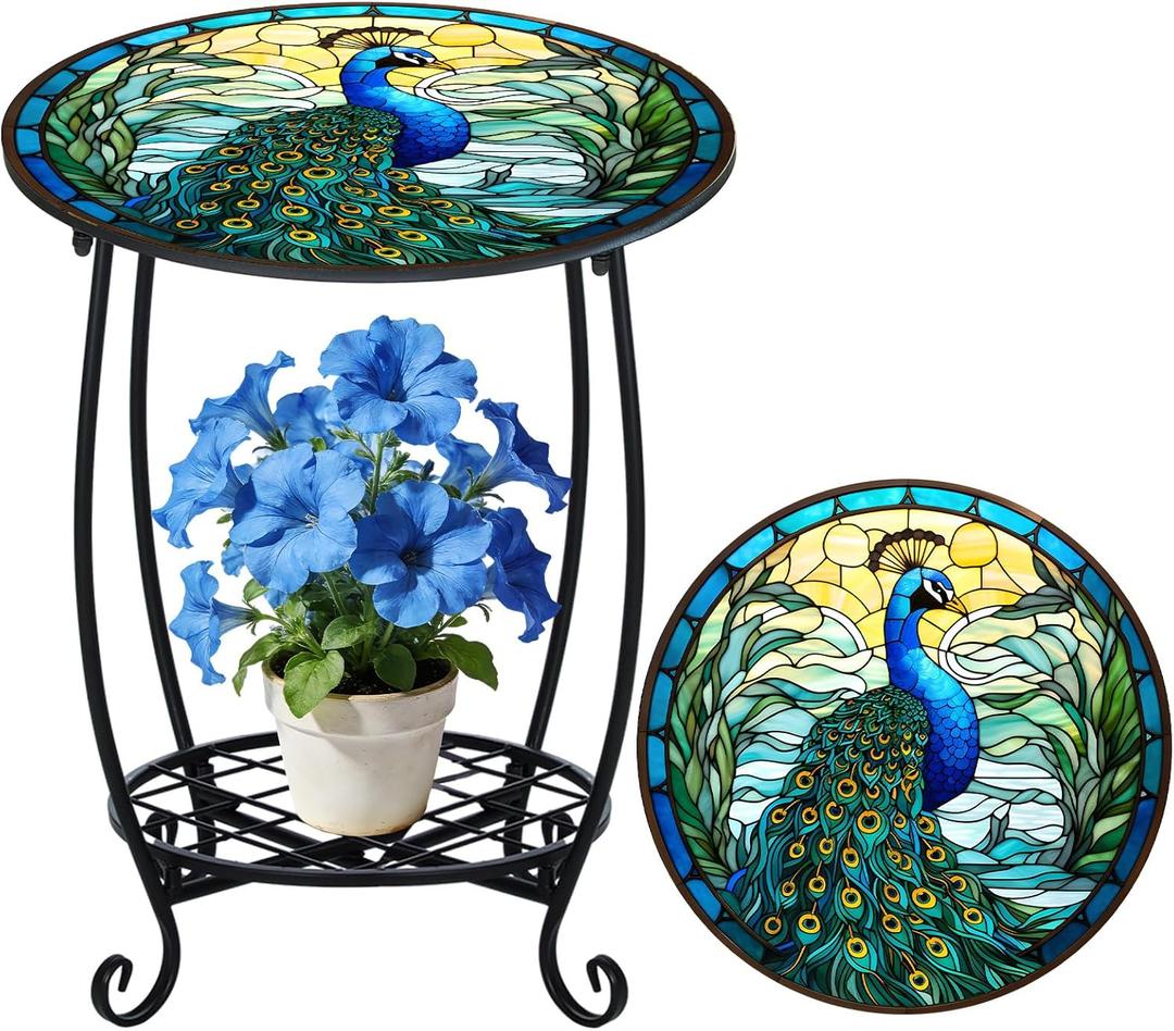Cinnvoice Outdoor Side Table Small End Patio porch Table, 18 Inch