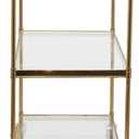 Deco 79 Metal Rolling 3 Glass Shelves Bar Cart with Lockable Wheels, 38" x 14" x 31", Brass