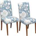 Stretch Dining Chair Covers Set of 2,Floral Print Chair Covers,Soft Removable Washable,Pet Friendly Furniture Protector,Universal Chair Slipcovers for Home, Kitchen,Ceremony Dining Room Seat