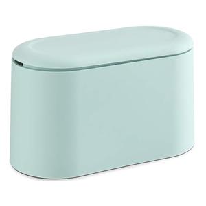 SUBEKYU 0.5 Gal Mini Countertop Trash Can with Lid for Desktop, Small Garbage Can for Office, Tiny Wastebasket, Plastic, Light Green