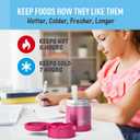 THERMOS FUNTAINER Insulated Food Jar, 10 Ounce, Kid Friendly Food Jar with Foldable Spoon, Pink