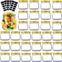 Rainforce Mason Jars 8 oz 30 Pack- Small Mason Jars With Gold Lids -1/4 Quart Canning Jars| Storage Pickling Jars For Jelly, Jam, Honey, Pickles, Spice - With 30 Chalkboard Labels