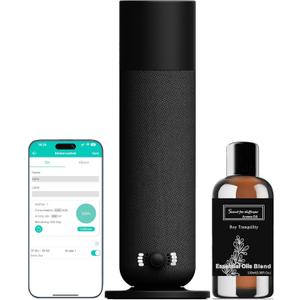 Smart Waterless Essential Oil Diffuser, Scent Air Machine for Home, Aromatherapy Scent Diffuser with Roy Tranquility Oil, Covers Up to 1000 Sq.Ft, Quiet Cold-Air Tech Machine for Hotel, Spa (Black)