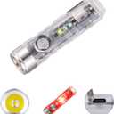 RovyVon A8 4th Gen Rechargeable EDC Flashlight USB C, 650 Lumens Bright Small Keychain Flashlights High Lumens Mini Flashlight, 365nmU/Red/White Sidelight, Magnetic Clip and Tail Base