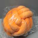 LUSJNGE Decorative Throw Knot Pillow Ball for Home Chair Sofa Couch Bed Aesthetic Round Velvet Knotted Pillow Cushion (Orange, 11 inches)