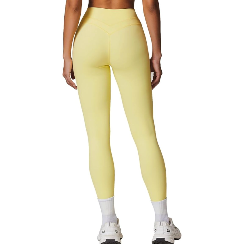 Womens Workout Adjustable Sports High Waist Leggings Pilates Outfits for Women (X-Large, Yellow)