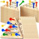 Skylety 12 Pack Triangle Peg Games Wooden Board Table Game for Family Boys Girls Adults, Learning Toys Travel Peg Jump Toys Triangle Puzzle Brain Teaser Christmas Gifts (Multicolor)