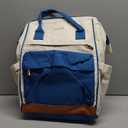 LOVEVOOK Laptop Backpack for Women 15.6 Inch, Travel Backpack with USB Charging Port Large Capacity Laptop Bag, Waterproof Bag for Business College Airline Approved Work Backpack(Blue) (Beige-blue-black)