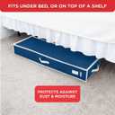 HOLDN STORAGE Premium Wrapping Paper Storage Container - Durable 600D Tear-Proof, Fits 27 Rolls Gift Wrap, Extra Pockets for Ribbons & Bows, Underbed Storage - Ideal for Holiday Christmas, Blue