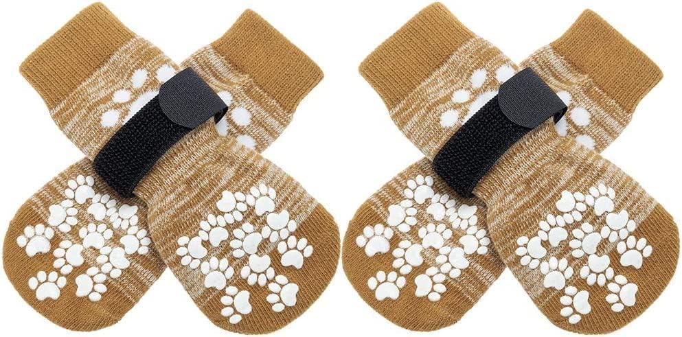 EXPAWLORER Anti Slip Dog Socks to Prevent Licking Paws, Dog Shoes for Hot Pavement, Dog Booties for Small Medium Large Senior Dogs, Traction Control Dog Boots & Paw Protectors for Hardwood Floors 