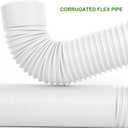 2 Pack Rain Gutter Downspout Extensions Flexible,Drain Downspout Extender Connector 21"-68",Screws for Included,White