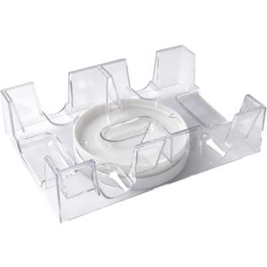 GSE Games & Sports Expert 2-Deck Revolving Canasta Card Tray, Dual Deck 360° Rotating Playing Card Holder, Swivel Cards Holders for Hand & Foot, Rummy, UNO Games