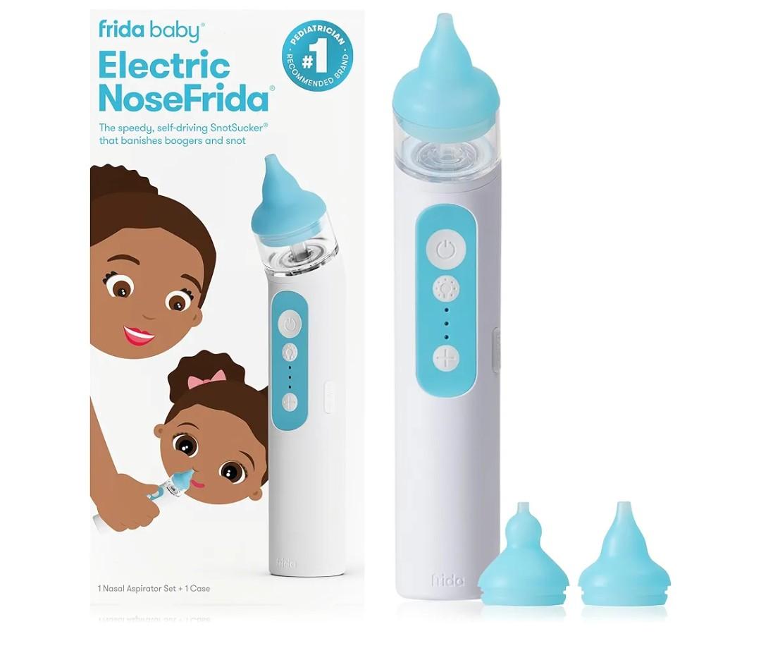 Frida Baby Electric NoseFrida Nasal Aspirator for Baby, Nose Sucker for Baby & Toddler, Upgraded Nasal Aspirator for Congestion + Allergy Relief with 3 Suction Levels, 2 Silicone Tips, USB