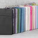 5 x Leather Badge Holder and Adjustable Retractable Lanyards, Quick Release Buckle and Safety Breakaway Lanyards with Swivel Metal Clasp for Offices, Staff, Students, Employees (1 Pack, Sa-light Blue)