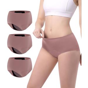 Carer Incontinence Underwear for Women Washable Leakproof Underwear for Women 150ml Super Absorbent Bladder Leak Proof Underwear for Womens Bladder Leakage Protective Panties 3 Pack, L (Dusty Rose)