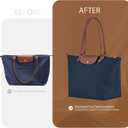 Nylon Water-Repellent Purse Organizer with Zipper Insert for Longchamp Tote Bag (Black, Tote bag M)