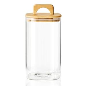 Sweejar 2 qt Glass Food Storage Jars with Airtight Lid, Half Gallon Laundry Pods Container, 64 oz Glass Jars for Laundry Room Organization, 1 Pack