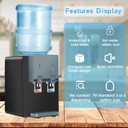 Premium Countertop Water Cooler Dispenser, Holds 3 or 5 Gallon Jug, Top Loading, Hot and Cold Water, Child Safety Lock, Compact Design Ideal For Homes, Kitchens, Offices, Dorms, Black