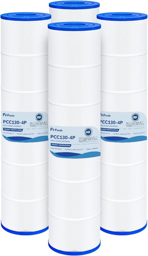 Fil-fresh CCP520 Pool Filters Cartridge Compatible with Pentair Clean & Clear Plus 520, Replaces Pleatco PCC130, Pentair R173578, 4130 sq. ft, 4-Pack