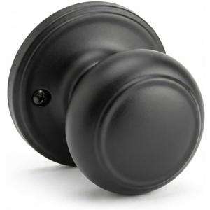 Copper Creek Colonial Dummy Interior Door Knob  ANSI Grade-3 Certified, Modern Heavy Duty Handle, Easy Install and Reversible for French Doors and Closets, Non Turning  Matte Black (1 Pack)